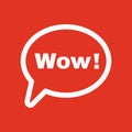 The speech bubble with the word wow icon. Internet and chat, online symbol. Flat Royalty Free Stock Photo