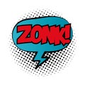 Speech bubble with zonk word pop art fill style