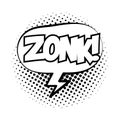 Speech bubble with zonk word pop art line style