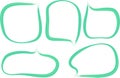 green mint color paint brush stroke speech bubbles set Royalty Free Stock Photo