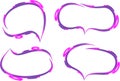 purple pink painted abstract style pattern speech bubbles set Royalty Free Stock Photo