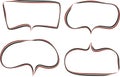 black red outline hand drawn speech bubbles set Royalty Free Stock Photo