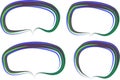 purple green blue lines colorful bold decorative outline art speech bubbles Royalty Free Stock Photo