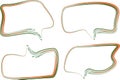 orange green colorful creative unique design abstract doodle curve speech bubbles set Royalty Free Stock Photo