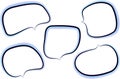 blue cute decorative hand drawn speech bubbles collection Royalty Free Stock Photo