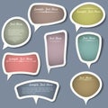 Speech bubbles with calligraphic elements Royalty Free Stock Photo