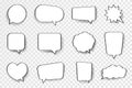 Speech bubbles in comic book style. Empty speech bubbles with halftone effect in pop art style. Dialog and discussion, thinking Royalty Free Stock Photo
