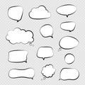 Speech bubbles. Comic talking bubble, dialogue or thinking cloud. Isolated cartoon chat balloons vector set