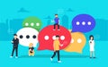 Speech bubbles for comment and reply concept flat vector illustration