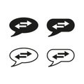 Speech bubbles communication. Exchange arrows Vector sign. Chat dialog symbol. Flat grey monochrome. Royalty Free Stock Photo