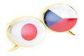 Speech bubbles, Czech-Japanese translation concept. 3D rendering Royalty Free Stock Photo