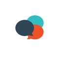 Speech bubbles different colors. talk communication speech bubbles. Dialog elements. Conversation and tech support icon