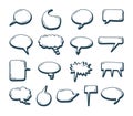 Speech bubbles doodle element set . Hand drawn sketch Vector illustration Royalty Free Stock Photo