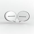 Speech Bubbles with Dotted Lines and Empty Center for Dialogues Royalty Free Stock Photo