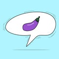 Speech bubbles with eggplant emoji