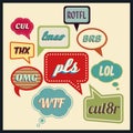 Speech bubbles with frequently used abbreviations