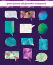 Speech Bubbles with Geometric Grunge Background Royalty Free Stock Photo
