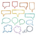 Speech bubbles. Hand-drawn design elements collection. Royalty Free Stock Photo