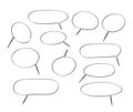 Speech bubbles hand drawn vector set cute illustration Royalty Free Stock Photo