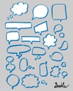 Speech Bubbles Hand Drawn Vector Set Grey