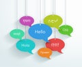 Speech Bubbles Hanging Hello In Different World Languages B Royalty Free Stock Photo