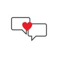 speech bubbles with a heart Royalty Free Stock Photo