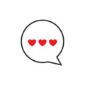 speech bubbles with a heart Royalty Free Stock Photo