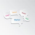 Speech bubbles with Hello in different languages Royalty Free Stock Photo