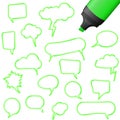 speech bubbles with highlighter Royalty Free Stock Photo