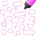 speech bubbles with highlighter Royalty Free Stock Photo