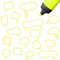 speech bubbles with highlighter Royalty Free Stock Photo