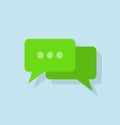 Speech bubbles icon. Speech bubbles with soft shadow on a light blue background. Message icon. Royalty Free Stock Photo