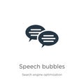 Speech bubbles icon vector. Trendy flat speech bubbles icon from search engine optimization collection isolated on white