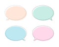 Speech bubbles icons set for comics. Callout clouds cartoon illustrations. Vector illustrations Royalty Free Stock Photo