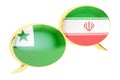 Speech bubbles, Iranian-Esperanto translation concept. 3D render