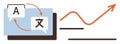 Language Translation and Growth Concept with Speech Bubbles and Rising Arrow Chart Royalty Free Stock Photo
