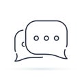 Speech bubbles line Icon, vector flat design outline illustration. Royalty Free Stock Photo