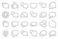Speech bubbles line icons. Social media message, comic bubbles and chat. Vector Royalty Free Stock Photo