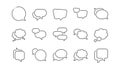 Speech bubbles line icons. Social media message, comic bubbles and chat. Linear set. Vector