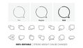 Speech bubbles line icons. Social media message, comic bubbles and chat. Linear set. Line icons. Vector Royalty Free Stock Photo