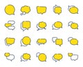 Speech bubbles line icons. Social media message, comic bubbles and chat. Vector Royalty Free Stock Photo