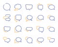 Speech bubbles line icons. Social media message, comic bubbles and chat. Vector Royalty Free Stock Photo