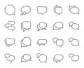 Speech bubbles line icons. Social media message, comic bubbles and chat. Vector Royalty Free Stock Photo