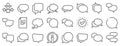 Speech bubbles line icons. Social media message, comic bubbles and chat. Vector Royalty Free Stock Photo