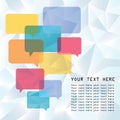 Speech bubbles with low poly design background Royalty Free Stock Photo