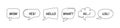 Speech bubbles one line design. Continuous lines messages clouds, various outline dialogue forms. Conversation vector Royalty Free Stock Photo