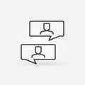 Speech Bubbles with People linear vector concept icon