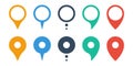 Speech bubbles pin pointer icon set Royalty Free Stock Photo