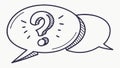 Speech Bubbles with Question Mark, vector design Generative AI Royalty Free Stock Photo