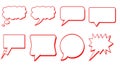 Speech Bubbles Red Comic Design Royalty Free Stock Photo